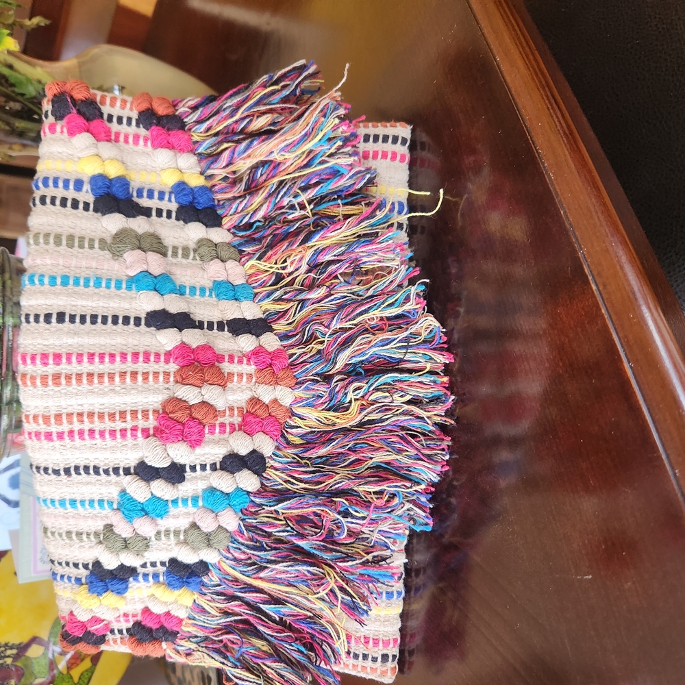 Colorful Woven Fringe Scarf